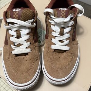 Vans Tan Suede Sneakers with White Laces